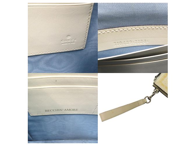 Borsa Clutch GUCCY stampata Gucci x SEGA D'oro Crudo - vista 9