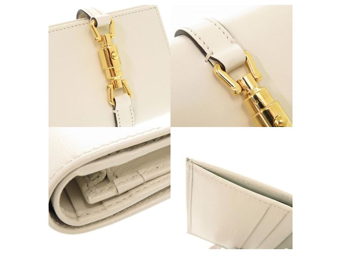 Billetera bifold de cuero marfil Gucci Jackie 1961 - vista 10