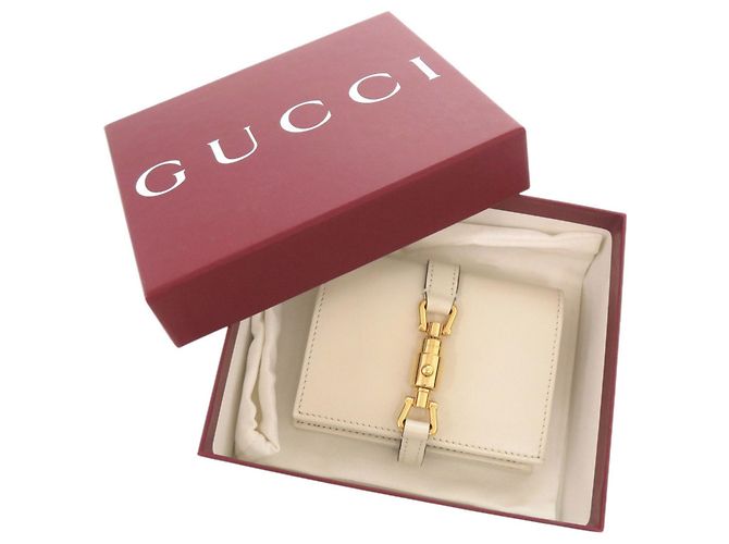 Billetera bifold de cuero marfil Gucci Jackie 1961 - vista 2