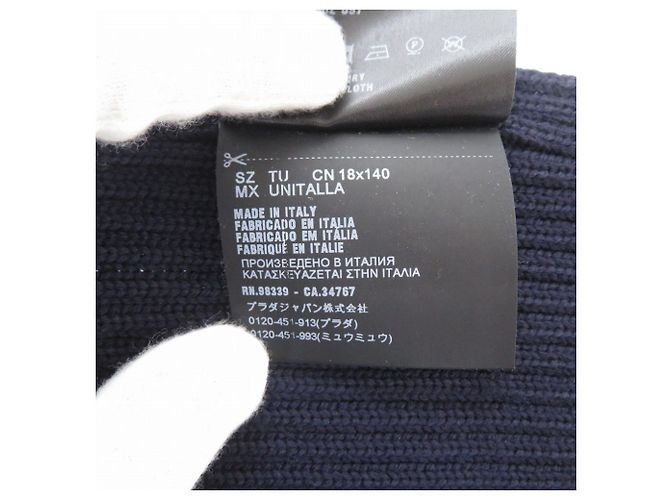 Stola in lana blu navy Prada - vista 3