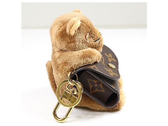 Portachiavi Charm Gatto Monogramma Louis Vuitton Marrone D'oro - vista 2