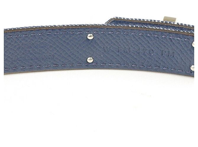 Damen Gürtel Kelly Jean 18 PM Epson Denim Blau von Hermès Silber Weiß Marineblau Dunkelblau - Ansicht 4