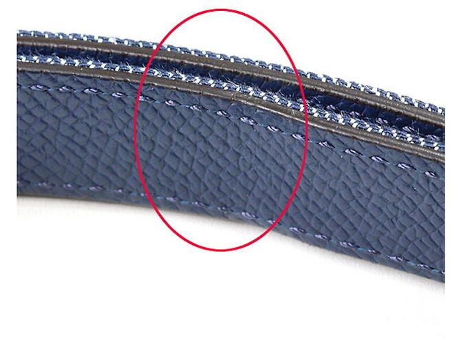 Damen Gürtel Kelly Jean 18 PM Epson Denim Blau von Hermès Silber Weiß Marineblau Dunkelblau - Ansicht 5