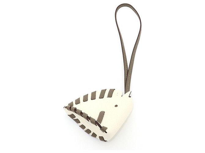 Charm Cheval Tresse Nata/Etoupe di Hermès Bianco Taupe - vista 4