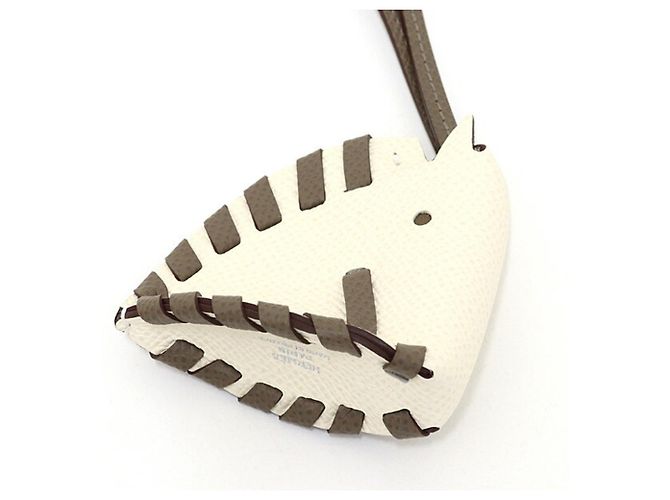 Charm Cheval Tresse Nata/Etoupe di Hermès Bianco Taupe - vista 5