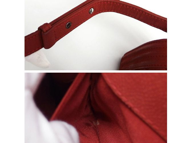 Borsa a spalla Chanel Boy 25 con catena Rosso - vista 10