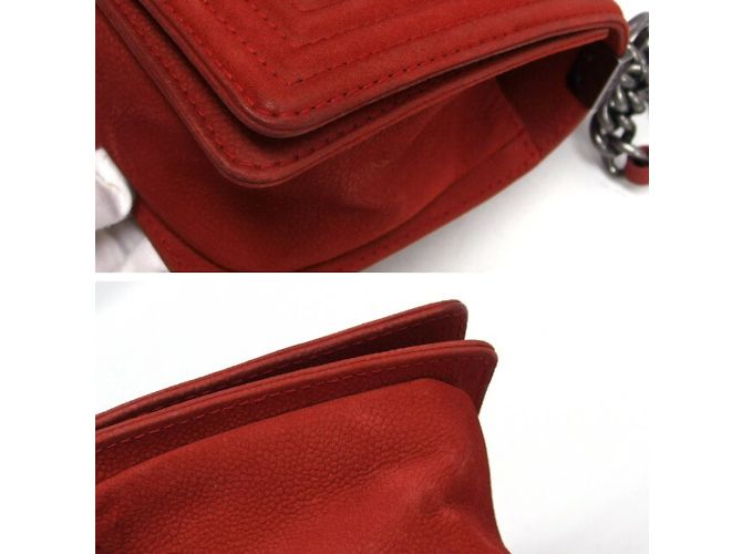 Borsa a spalla Chanel Boy 25 con catena Rosso - vista 6