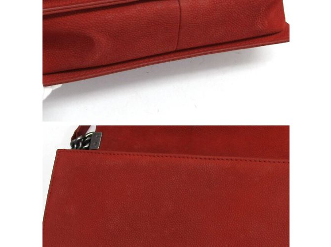 Borsa a spalla Chanel Boy 25 con catena Rosso - vista 8