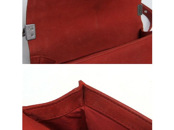 Borsa a spalla Chanel Boy 25 con catena Rosso - vista 9