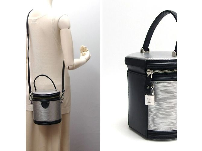 Borsa a mano Cannes Epi Louis Vuitton Nero Argento - vista 3