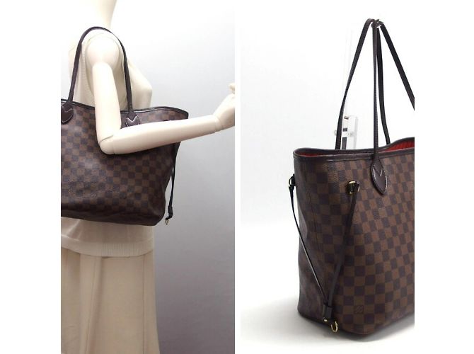 Borsa tote Neverfull MM Damier di Louis Vuitton Marrone scuro - vista 3