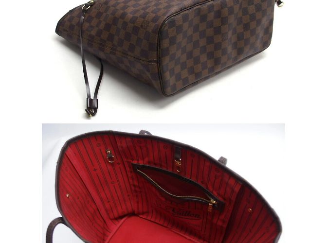Borsa tote Neverfull MM Damier di Louis Vuitton Marrone scuro - vista 4