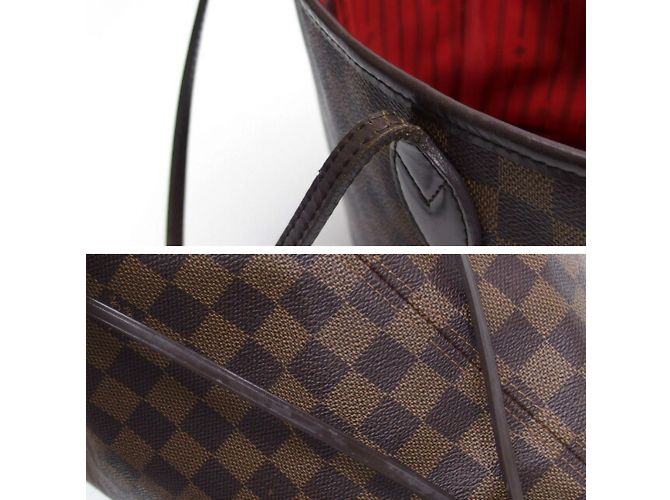 Borsa tote Neverfull MM Damier di Louis Vuitton Marrone scuro - vista 8