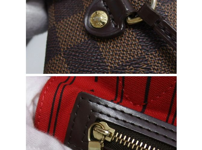 Borsa tote Neverfull MM Damier di Louis Vuitton Marrone scuro - vista 9