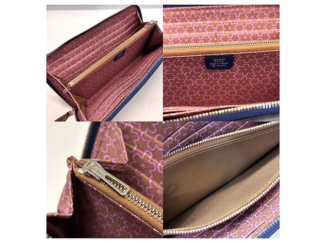 Hermès Azap Lang Wallet aus blauer Epsom-Leder - Ansicht 5
