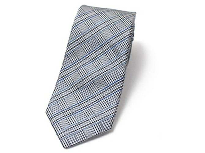 Corbata de seda para hombre Hermès Castaño Negro Blanco Azul - vista 3