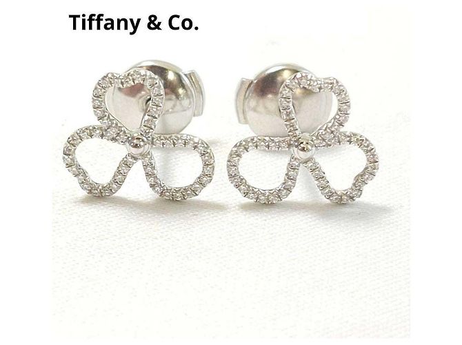 Tiffany & Co Tiffany Platin 950 Papierblumen Ohrstecker - Ansicht 2