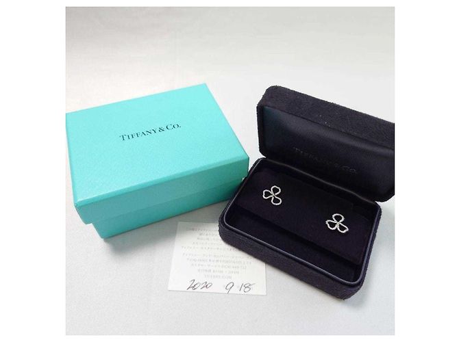 Tiffany & Co Tiffany Platin 950 Papierblumen Ohrstecker - Ansicht 3