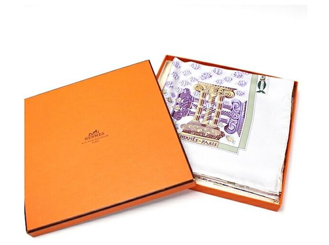 Hermès Schal in Hellgrau und Lila - Ansicht 5