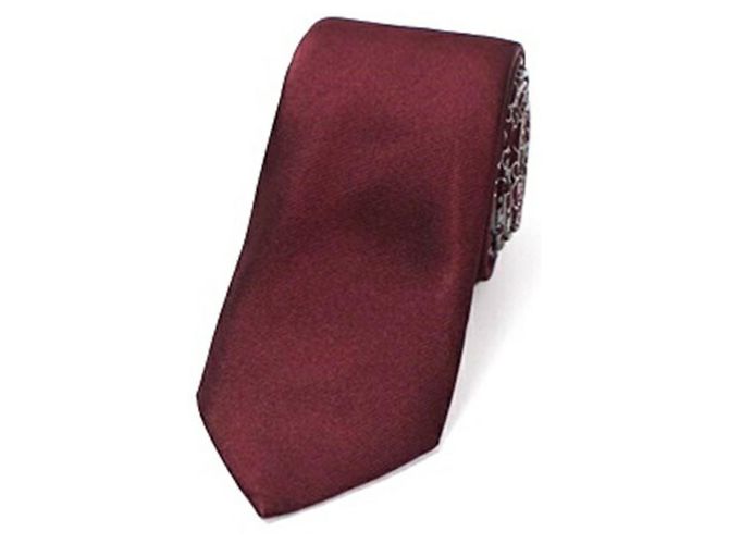 Cravate en soie grise et rouge Christian Dior Marron - vue 2