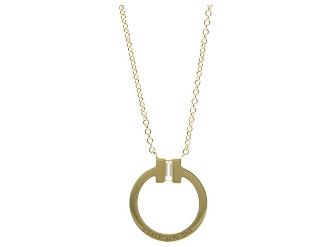 Tiffany & Co Collana in diamante Tiffany T Circle in oro giallo 18K D'oro - vista 2