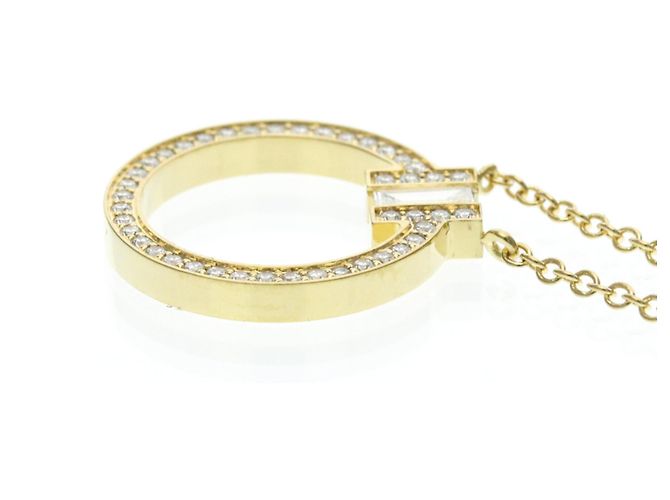 Tiffany & Co Collana in diamante Tiffany T Circle in oro giallo 18K D'oro - vista 3