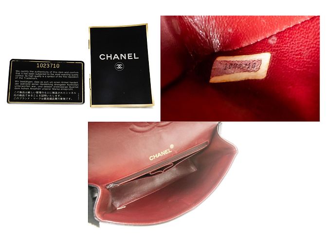 CHANEL Bolsa de Ombro Clássica com Dupla Aba em Couro de Cordeiro Preto - vista 9