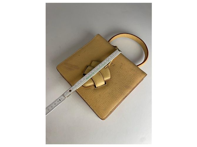 Vintage Loewe Madrid Lederhandtasche Beige / Gelb - Ansicht 11