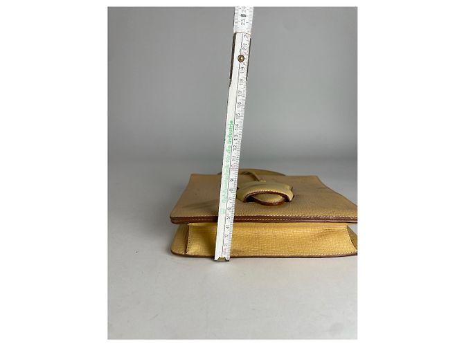 Vintage Loewe Madrid Lederhandtasche Beige / Gelb - Ansicht 12