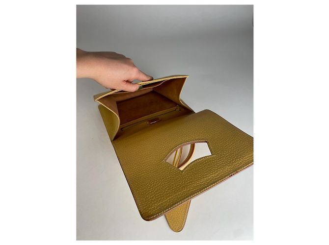 Vintage Loewe Madrid Lederhandtasche Beige / Gelb - Ansicht 4