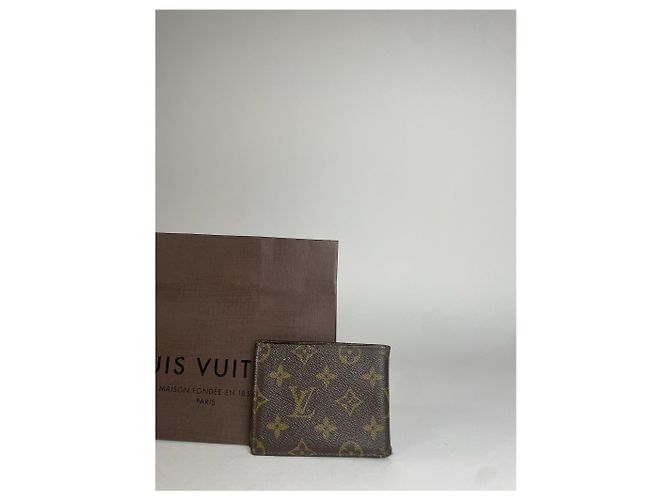 Tarjetero de cuero Louis Vuitton vintage marrón caqui Castaño - vista 5