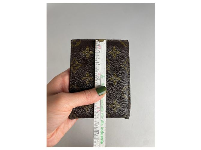 Tarjetero de cuero Louis Vuitton vintage marrón caqui Castaño - vista 8