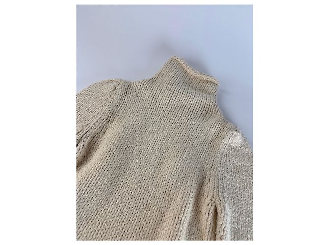 Vintage Balenciaga kurzer Rollkragenpullover beige M - Ansicht 13
