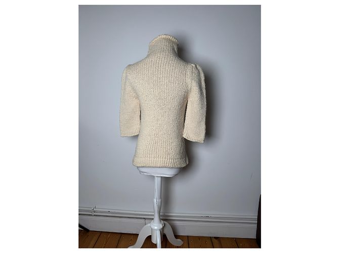 Vintage Balenciaga kurzer Rollkragenpullover beige M - Ansicht 3
