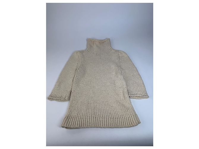 Vintage Balenciaga kurzer Rollkragenpullover beige M - Ansicht 4