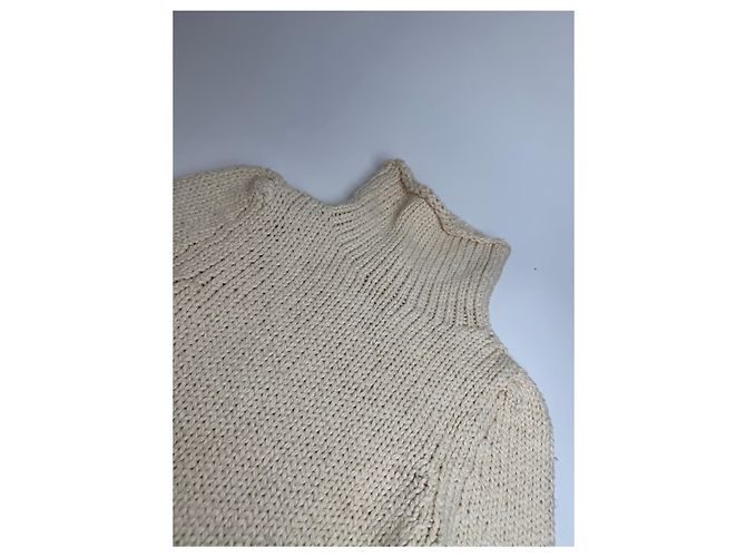 Vintage Balenciaga kurzer Rollkragenpullover beige M - Ansicht 6