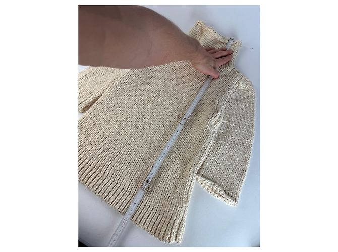 Vintage Balenciaga kurzer Rollkragenpullover beige M - Ansicht 7