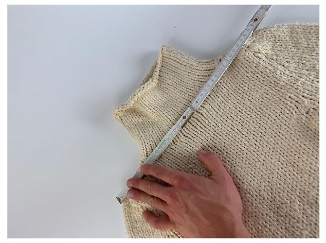 Vintage Balenciaga kurzer Rollkragenpullover beige M - Ansicht 9