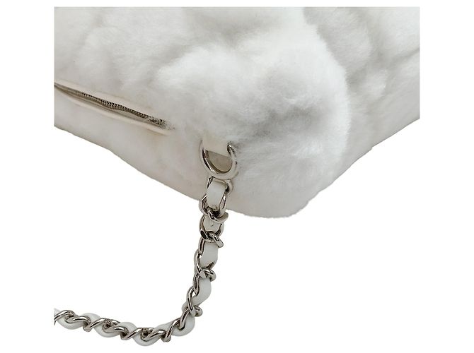 Chanel 2034 White Shearling Backpack - view 5