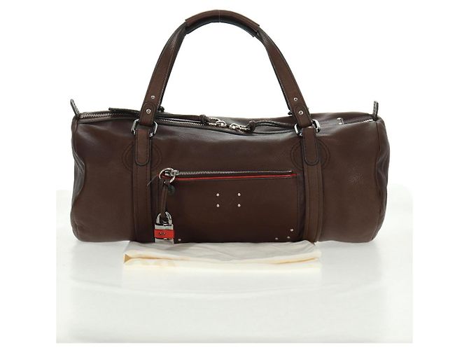 Chloé Mr Paddington Borsa a Mano in Pelle Marrone Argento Auth 162866V - vista 12