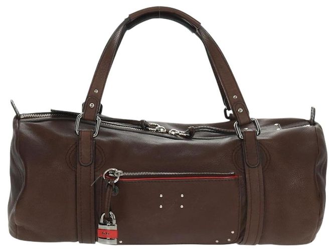 Chloé Mr Paddington Borsa a Mano in Pelle Marrone Argento Auth 162866V - vista 13