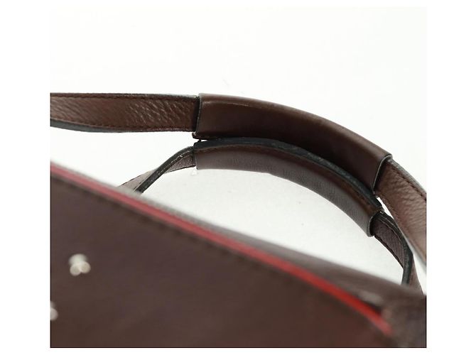 Chloé Mr Paddington Borsa a Mano in Pelle Marrone Argento Auth 162866V - vista 14