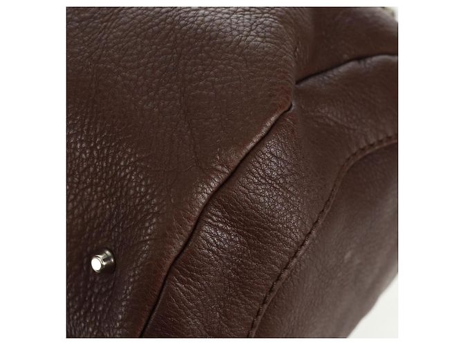 Chloé Mr Paddington Borsa a Mano in Pelle Marrone Argento Auth 162866V - vista 17