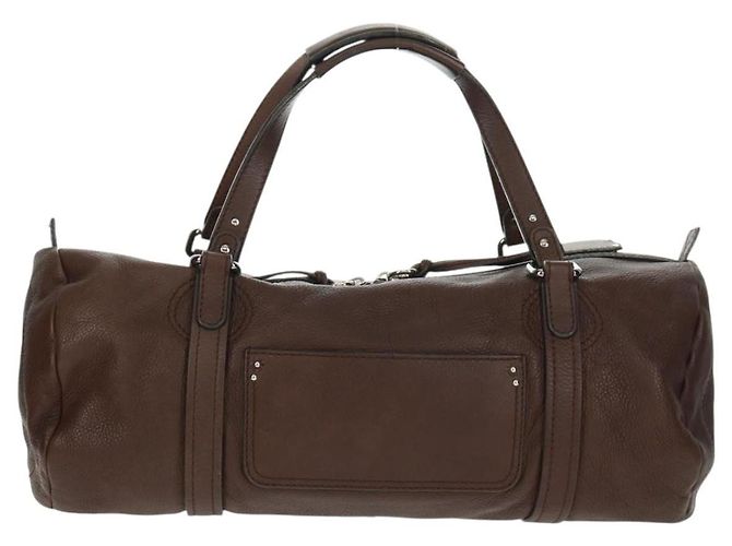 Chloé Mr Paddington Borsa a Mano in Pelle Marrone Argento Auth 162866V - vista 2