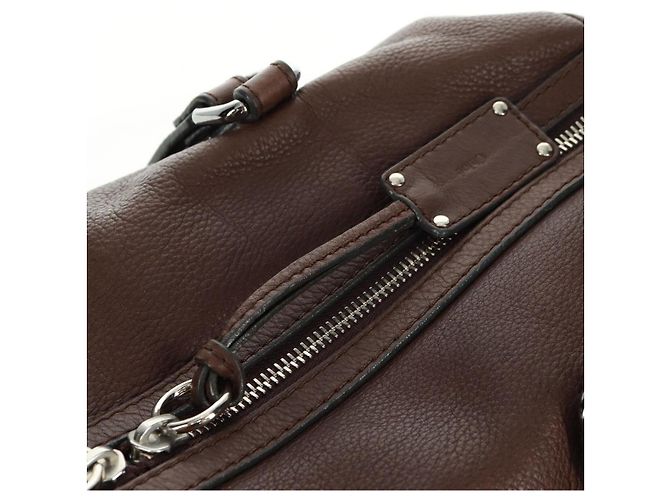 Chloé Mr Paddington Borsa a Mano in Pelle Marrone Argento Auth 162866V - vista 22