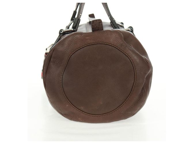 Chloé Mr Paddington Borsa a Mano in Pelle Marrone Argento Auth 162866V - vista 3