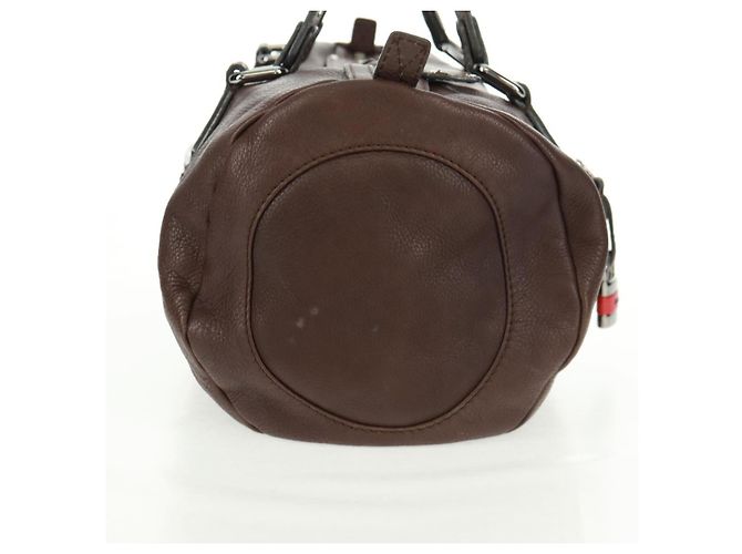 Chloé Mr Paddington Borsa a Mano in Pelle Marrone Argento Auth 162866V - vista 4