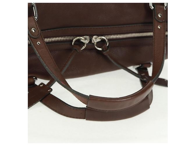 Chloé Mr Paddington Borsa a Mano in Pelle Marrone Argento Auth 162866V - vista 8