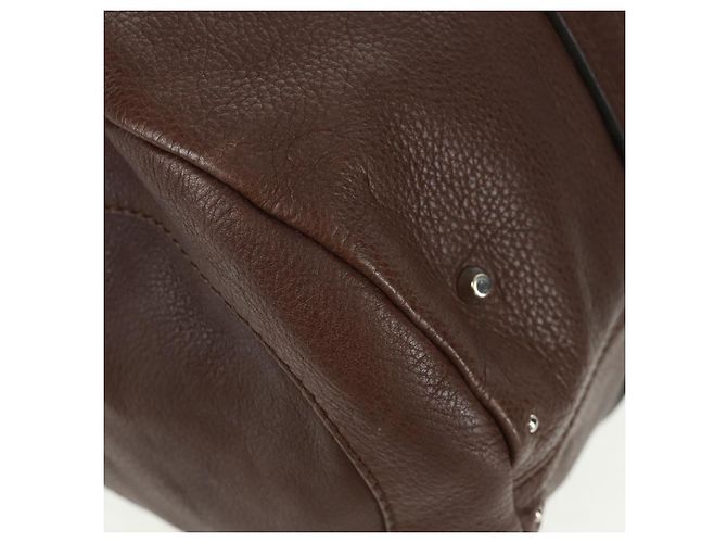 Chloé Mr Paddington Borsa a Mano in Pelle Marrone Argento Auth 162866V - vista 9