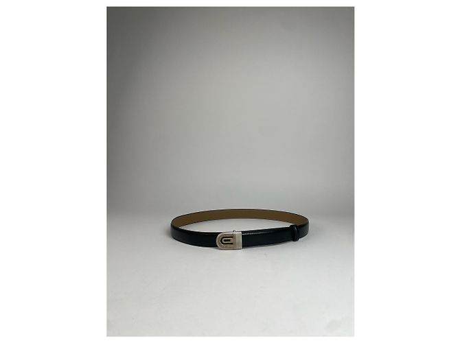 Vintage Givenchy Schlangenprägung Leder Gürtel Schwarz - Ansicht 3